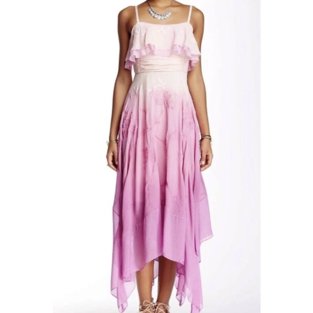Free People Ombre Silk Midi Dress